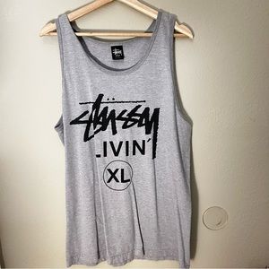 Stussy Gray Tank Large